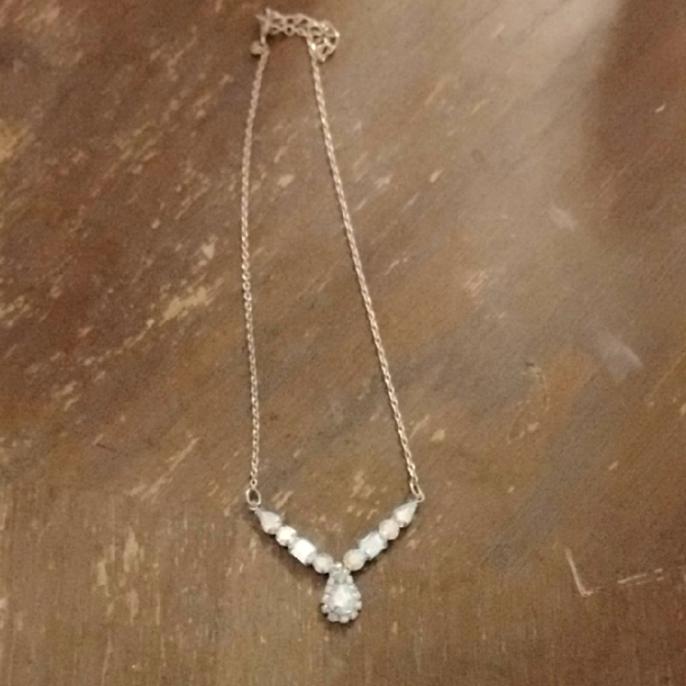 Elegant Silver Necklace with White Accents